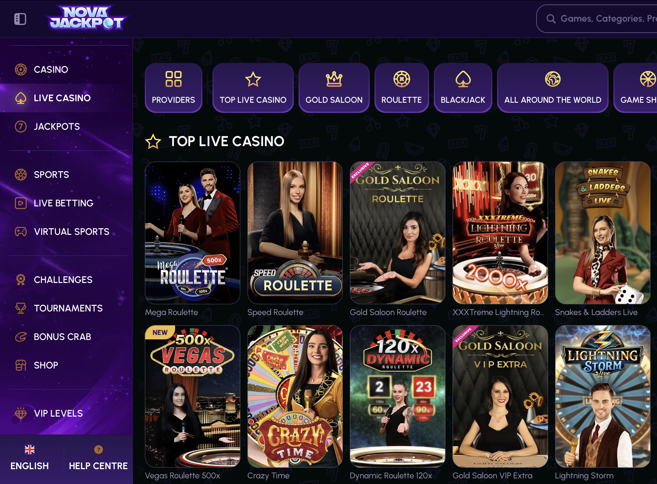 Nové casino novajackpot