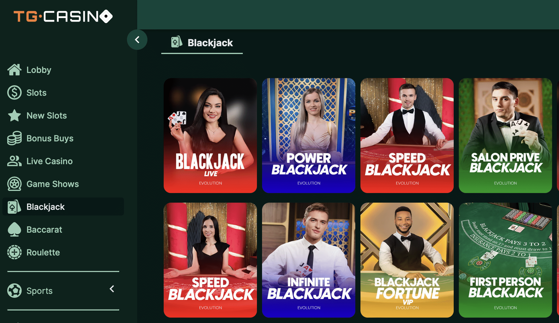 blackjack online TG Casino