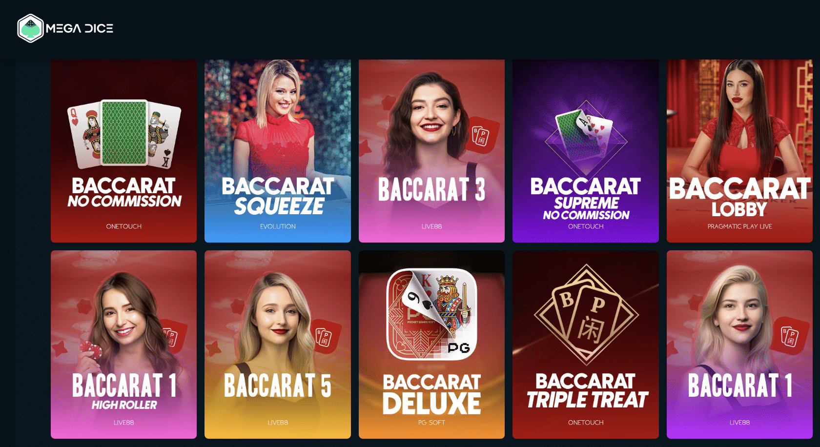 baccarat v Mega Dice